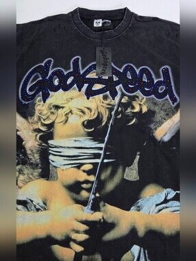 Godspeed Angel Graphic Studded Tee Size L NWT!
